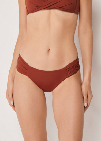 Draped Brazilian Swimsuit Bottom Premium Fit
