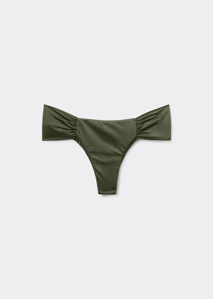 Draped Brazilian Swimsuit Bottom Shiny Satin Draped Brazilian Swimsuit Bottom Shiny Satin