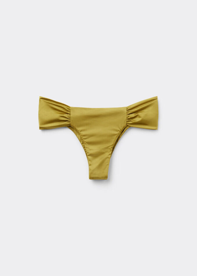 Draped Brazilian Swimsuit Bottom Shiny Satin Draped Brazilian Swimsuit Bottom Shiny Satin