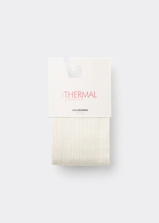 Girls Cable Knit Thermal Tights