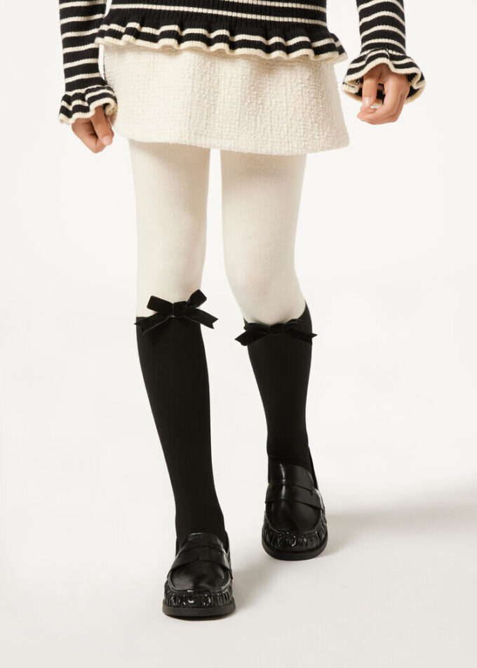 Girls’ Cotton Longuette Tights