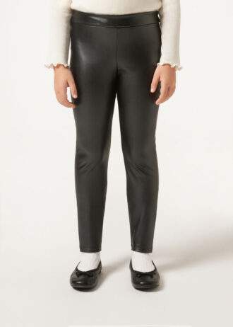 Girls’ Leather Effect Thermal Leggings