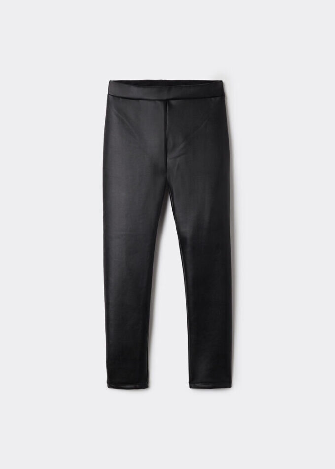 Girls’ Leather Effect Thermal Leggings