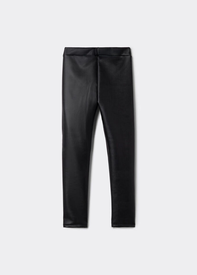 Girls’ Leather Effect Thermal Leggings