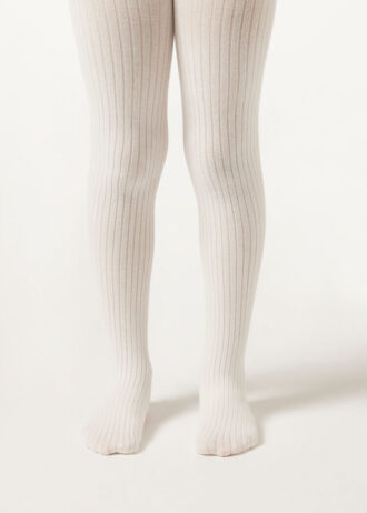 Girls’ Ribbed Cotton Tights