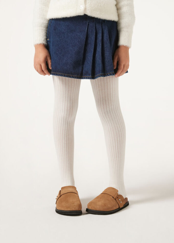 Girls’ Ribbed Cotton Tights