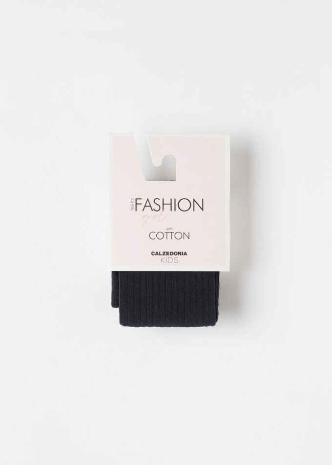 Girls’ Ribbed Cotton Tights