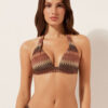 Golden Chevron Padded Triangle Swimsuit Top