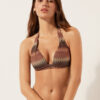 Golden Chevron Padded Triangle Swimsuit Top