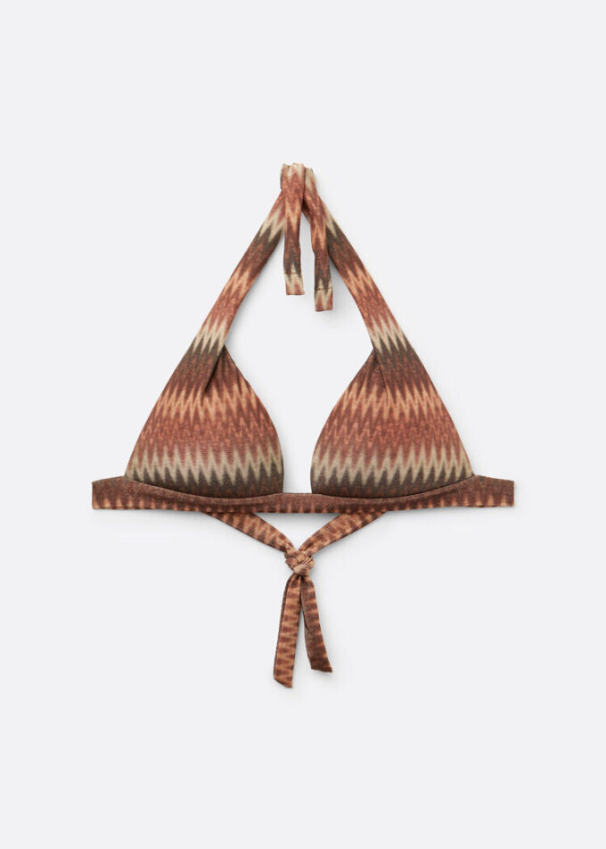 Golden Chevron Padded Triangle Swimsuit Top