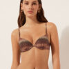 Golden Chevron Push up Swimsuit Top