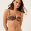 Golden Chevron Push up Swimsuit Top