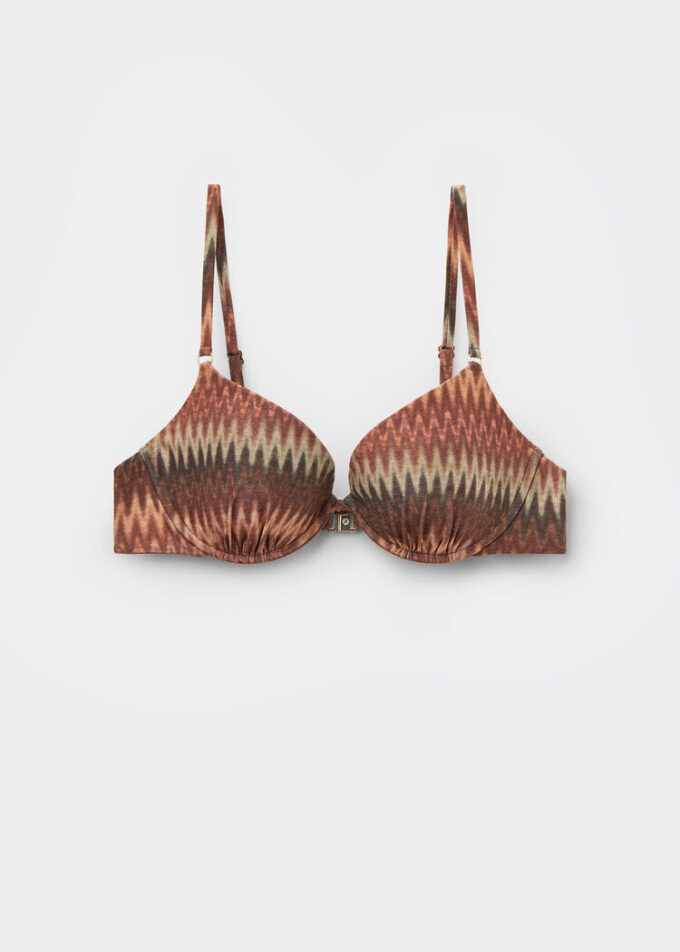 Golden Chevron Push up Swimsuit Top