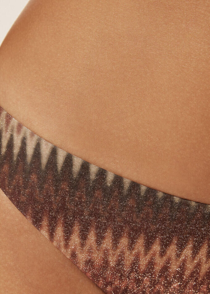 Golden Chevron Swimsuit Bottoms