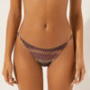 Golden Chevron Thong Swimsuit Bottoms
