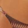 Golden Chevron Thong Swimsuit Bottoms