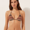 Golden Chevron Triangle Swimsuit Top