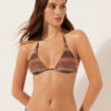 Golden Chevron Triangle Swimsuit Top
