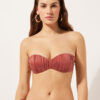 Graduated Padded Bandeau Swimsuit Top Shiny Satin Graduated Padded Bandeau Swimsuit Top Shiny Satin