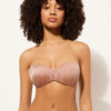 Graduated Padded Bandeau Swimsuit Top Shiny Satin Graduated Padded Bandeau Swimsuit Top Shiny Satin