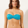 Graduated Padded Bandeau Swimsuit Top Shiny Satin Graduated Padded Bandeau Swimsuit Top Shiny Satin