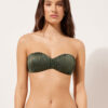 Graduated Padded Bandeau Swimsuit Top Shiny Satin Graduated Padded Bandeau Swimsuit Top Shiny Satin