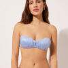 Graduated Padded Bandeau Swimsuit Top Shiny Satin Graduated Padded Bandeau Swimsuit Top Shiny Satin