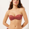 Graduated Padded Bandeau Swimsuit Top Shiny Satin Graduated Padded Bandeau Swimsuit Top Shiny Satin