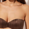 Graduated Padded Bandeau Swimsuit Top Shiny Satin Graduated Padded Bandeau Swimsuit Top Shiny Satin