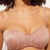 Graduated Padded Bandeau Swimsuit Top Shiny Satin Graduated Padded Bandeau Swimsuit Top Shiny Satin