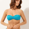 Graduated Padded Bandeau Swimsuit Top Shiny Satin Graduated Padded Bandeau Swimsuit Top Shiny Satin