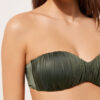 Graduated Padded Bandeau Swimsuit Top Shiny Satin Graduated Padded Bandeau Swimsuit Top Shiny Satin