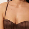 Graduated Padded Bandeau Swimsuit Top Shiny Satin Graduated Padded Bandeau Swimsuit Top Shiny Satin