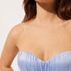 Graduated Padded Bandeau Swimsuit Top Shiny Satin Graduated Padded Bandeau Swimsuit Top Shiny Satin
