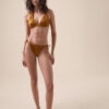 Graduated Padding Triangle Swimsuit Top Shiny Satin