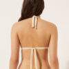 Graduated Padding Triangle Swimsuit Top Shiny Satin