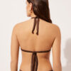Graduated Padding Triangle Swimsuit Top Shiny Satin