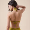 Graduated Padding Triangle Swimsuit Top Shiny Satin