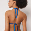 Graduated Padding Triangle Swimsuit Top Shiny Satin