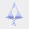 Graduated Padding Triangle Swimsuit Top Shiny Satin