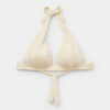 Graduated Padding Triangle Swimsuit Top Shiny Satin