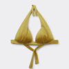 Graduated Padding Triangle Swimsuit Top Shiny Satin
