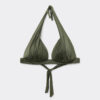 Graduated Padding Triangle Swimsuit Top Shiny Satin