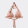 Graduated Padding Triangle Swimsuit Top Shiny Satin