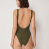 High Cut One Piece Swimsuit Crinkle Waves