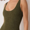 High Cut One Piece Swimsuit Crinkle Waves