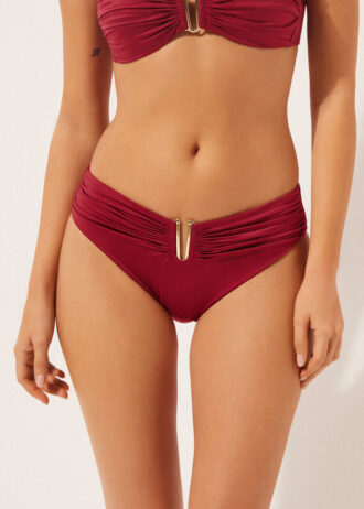 High Rise Swimsuit Bottom Shiny Satin