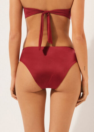 High Rise Swimsuit Bottom Shiny Satin