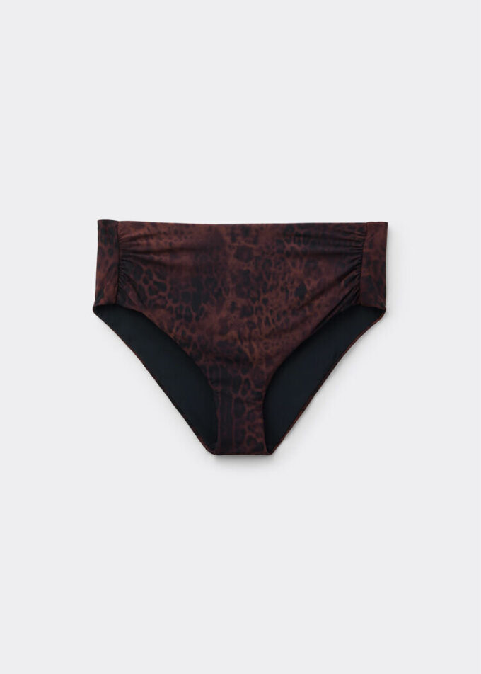 High-Waist Bikini Bottom Dark Animalier