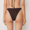 High Waist Brazilian Swimsuit Bottom Bicolor Embroidery High Waist Brazilian Swimsuit Bottom Bicolor Embroidery